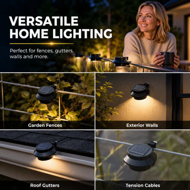 ☀️ Solar LED Gutter Lights – Light Up Your Home Without Wiring 🏡